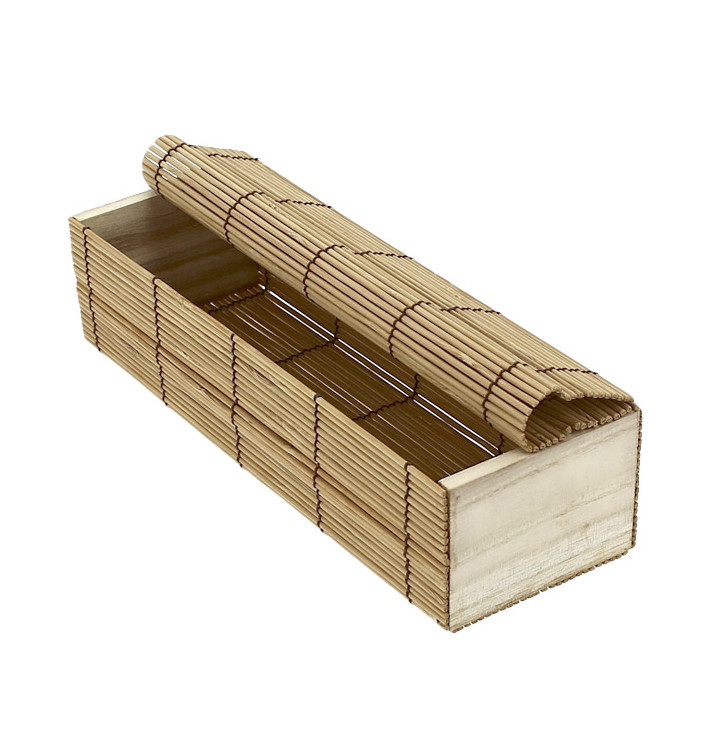 Bamboe sushi Container 23x8x6cm (1 stuk) Bamboe sushi Container 23x8x6cm (1 stuk)