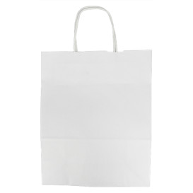 Papieren zak met handgrepen kraft wit 100g/m² 25+11x31cm (200 stuks)