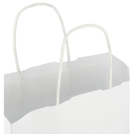 Papieren zak met handgrepen kraft wit 100g/m² 25+11x31cm (200 stuks)