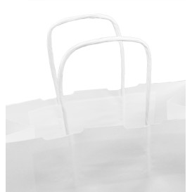 Papieren zak met handgrepen kraft wit 100g/m² 25+13x33cm (200 stuks)