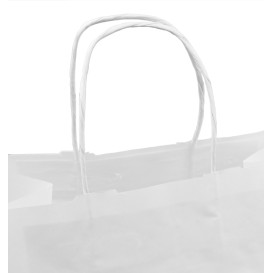 Papieren zak met handgrepen kraft wit 80g/m² 30+18x29cm (200 stuks)