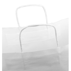 Papieren zak met handgrepen kraft wit 100g/m² 44+15x46cm (25 stuks) 
