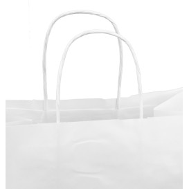 Papieren zak met handgrepen kraft wit 100g/m² 30+18x29cm (200 stuks)