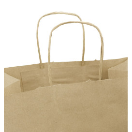 Papieren zak met handgrepen kraft bruin 100g/m² 25+13x33cm (25 stuks) 