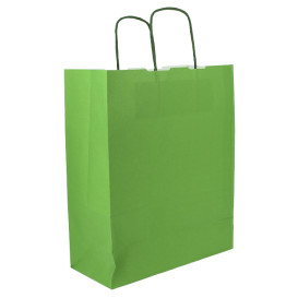 Papieren zak met handgrepen Groen 100g/m² 25+11x31cm (25 stuks) 