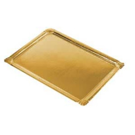 Papieren dienblad Rechthoekige vorm goud 22x28cm (600 stuks)