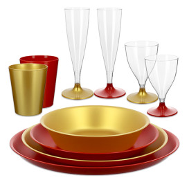 Herbruikbare Bord Durable PP Mineraal Goud Ø18cm (54 stuks)