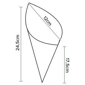 Papieren voedsel kegel Vetvrij "Times" 24cm 100g (2.000 stuks)