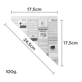 Papieren voedsel kegel Vetvrij "Times" 24cm 100g (250 stuks)