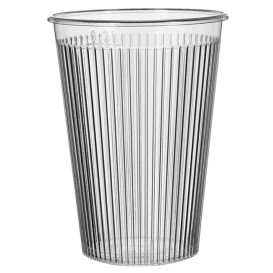 Plastic PS beker "Ribbed" transparant 200 ml (25 stuks) 