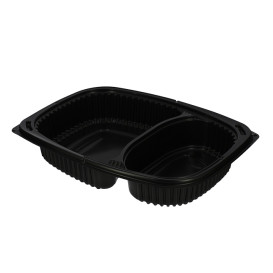 Plastic PP Container Rechthoekige vorm 2C 1250ml 25,5x18,9x4,5cm (320 stuks)