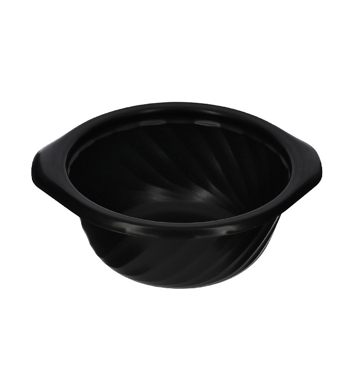 Plastic deli Container PP Rond vormig zwart 400ml Ø14,4cm (600 stuks)