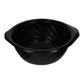 Plastic deli Container PP Rond vormig zwart 550ml Ø14,9cm (100 stuks) 