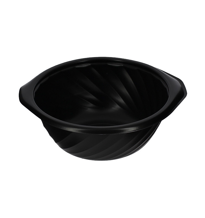 Plastic deli Container PP Rond vormig zwart 550ml Ø14,9cm (600 stuks)