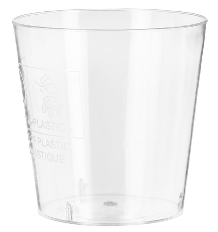 Plastic PS Shotje "Moon" transparant 40ml (50 stuks) Plastic PS Shotje "Moon" transparant 40ml (50 stuks)