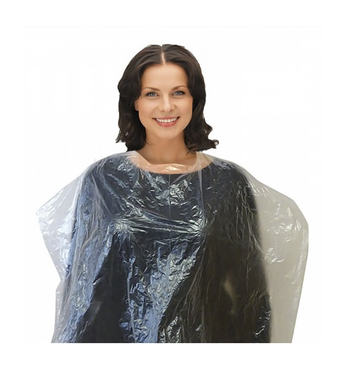 Wegwerp plastic Dene Cape PE 83x110cm transparant (50 stuks) Wegwerp plastic Dene Cape PE 83x110cm transparant (50 stuks)