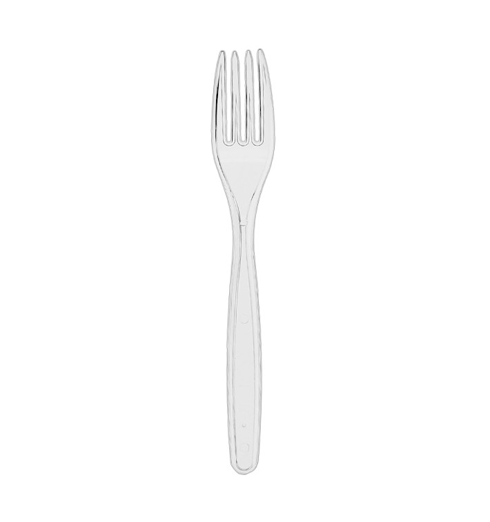 Herbruikbaar Plastic PS Vork Transparant 18cm (20 stuks) Herbruikbaar Plastic PS Vork Transparant 18cm (20 stuks)