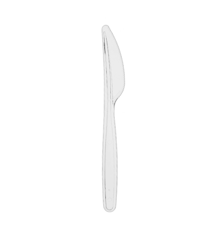 Herbruikbaar Plastic PS Mes Transparant 18cm (50 stuks) Herbruikbaar Plastic PS Mes Transparant 18cm (50 stuks)