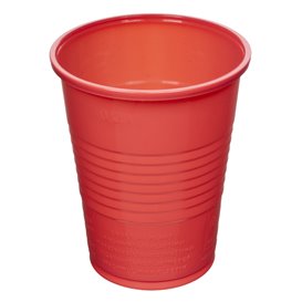 Plastic PS beker rood 200ml Ø7cm (50 stuks) 