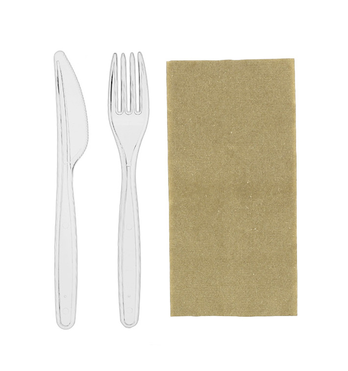 Bestek Set Herbruikbare PS 2 Stuks + Servet (250 Stuks) Bestek Set Herbruikbare PS 2 Stuks + Servet (250 Stuks)