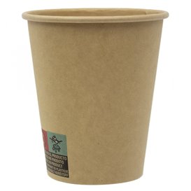 Papieren beker 9 Oz/280ml Kraft-Kraft Ø8,1cm (50 stuks) 