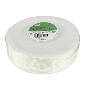 Papieren bord Rond vormig Vetvrij Wit  Ø18cm 220g/m² (50 stuks) 