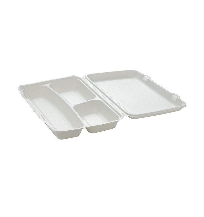 Suikerriet Gescharnierd Panini Container 3C 38x48,3x6,15cm (50 stuks) Suikerriet Gescharnierd Panini Container 3C 38x48,3x6,15cm (50 stuks)