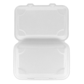 Suikerriet Gescharnierd Container wit 23x15x7,5cm (250 stuks)