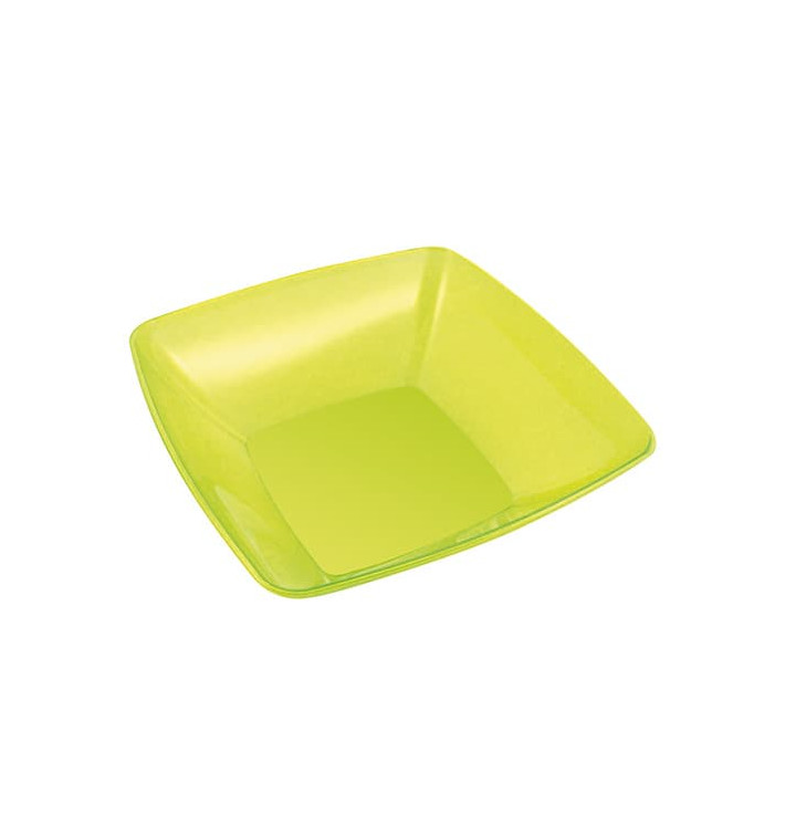 Plastic Kom PS Kristal Hard groen 480ml 14x14cm Plastic Kom PS Kristal Hard groen 480ml 14x14cm