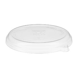 Plastic Deksel RPET voor Oval Suikerriet dienblad Ecologisch transparant 710 en 940 ml (300 stuks)