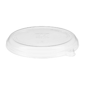 Plastic Deksel RPET voor Oval Suikerriet dienblad Ecologisch transparant 710 en 940 ml (300 stuks)