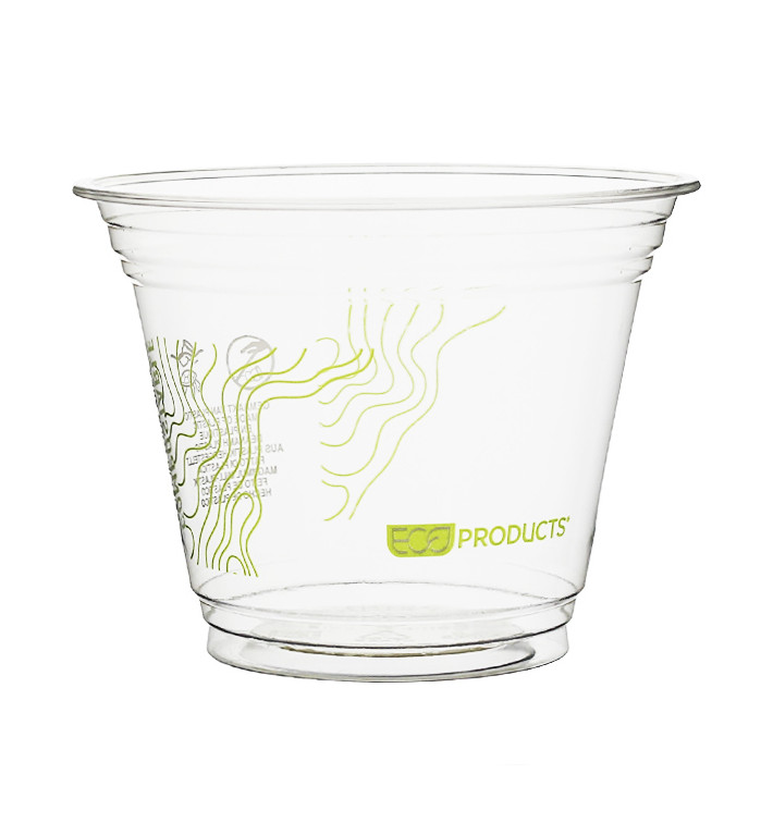 Stof gebaseerd op Maizena PLA beker "groen Stripe" 265ml (50 stuks) Stof gebaseerd op Maizena PLA beker "groen Stripe" 265ml (50 stuks)