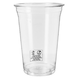 Stof gebaseerd op Maizena PLA beker  Bio transparant 550ml Ø9,5cm (70 stuks) 