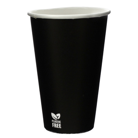Plastic-Vrije Papieren Beker 12 Oz/360ml Zwart Ø8,0cm (50 stuks)