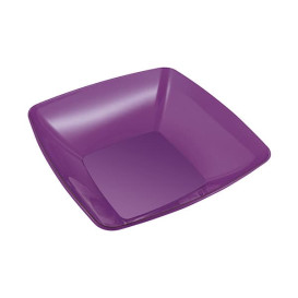 Plastic Kom PS Kristal Hard aubergine kleur 480ml 14x14cm 