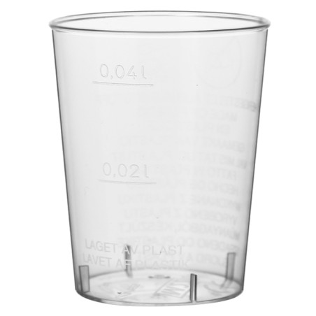 Plastic PS Shotje Geïnjecteerde glascider transparant 40 ml (50 stuks) 