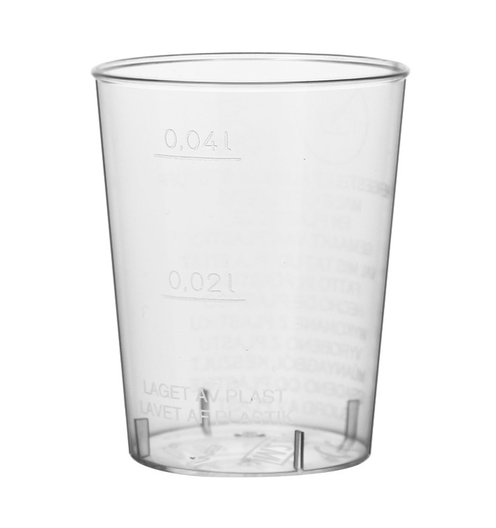 Plastic PS Shotje Geïnjecteerde glascider transparant 40 ml (2000 stuks) Plastic PS Shotje Geïnjecteerde glascider transparant 40 ml (2000 stuks)