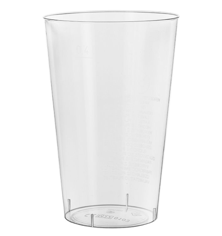 Plastic PS beker Geïnjecteerde glascider transparant 400 ml (500 stuks)