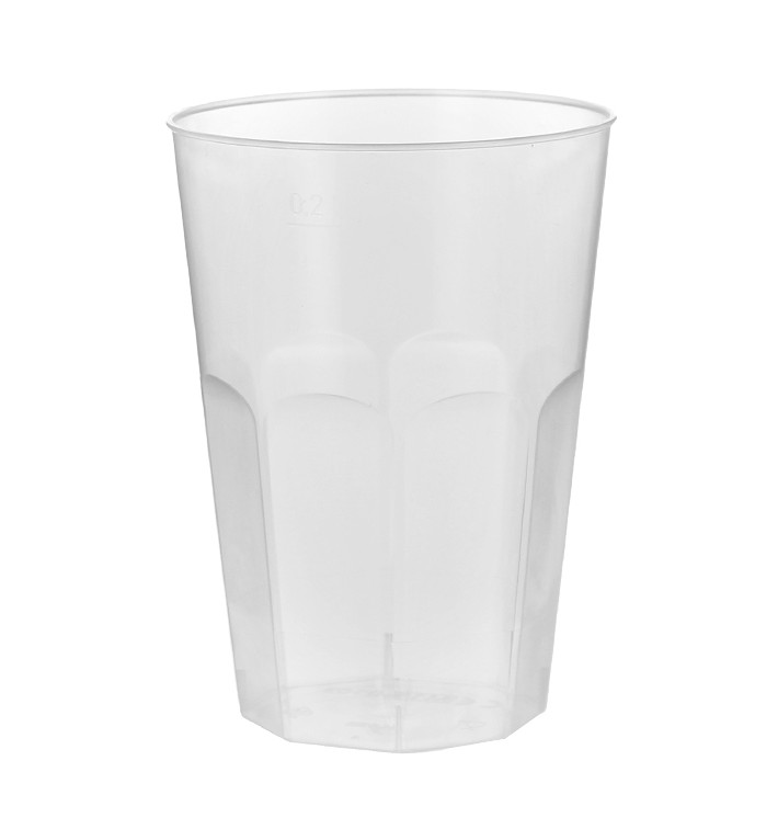 Plastic PP beker "Deco" transparant 200 ml (25 stuks) 