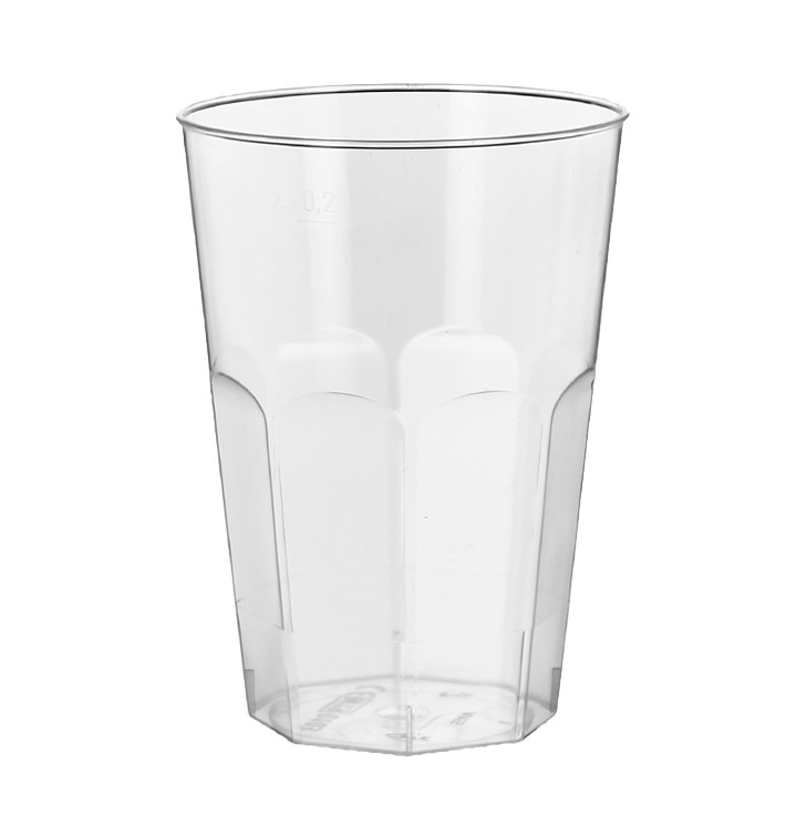 Plastic PS beker Kristal "Deco" transparant 200 ml (500 stuks)