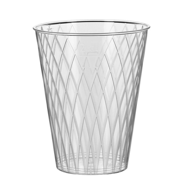 Plastic PS beker Geïnjecteerde glascider "Rombos" 200 ml (50 stuks) Plastic PS beker Geïnjecteerde glascider "Rombos" 200 ml (50 stuks)
