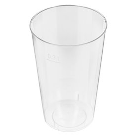 Plastic PS beker Geïnjecteerde glascider transparant 300 ml (500 stuks)