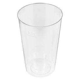 Plastic PS beker Geïnjecteerde glascider transparant 300 ml (25 stuks)