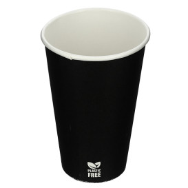 Plastic-Vrije Papieren Beker 12 Oz/360ml Zwart Ø8,0cm (50 stuks)