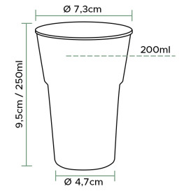 Herbruikbare PS Beker "Diamant" Kristal 250ml Ø7,3cm (1.000 stuks)