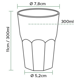 Plastic PP beker "Deco" transparant 300 ml (30 stuks)