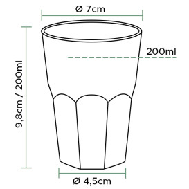 Plastic PS beker Kristal "Deco" transparant 200 ml (25 stuks)