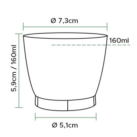 Plastic PS beker Geïnjecteerde glascider "Cool beker" 160 ml (500 stuks)
