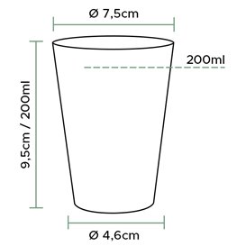 Plastic PS beker Geïnjecteerde glascider "Rombos" 200 ml (1000 stuks)