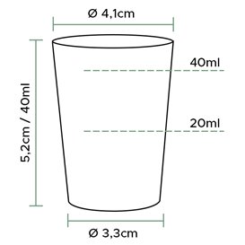 Plastic PS Shotje Geïnjecteerde glascider transparant 40 ml (2000 stuks)